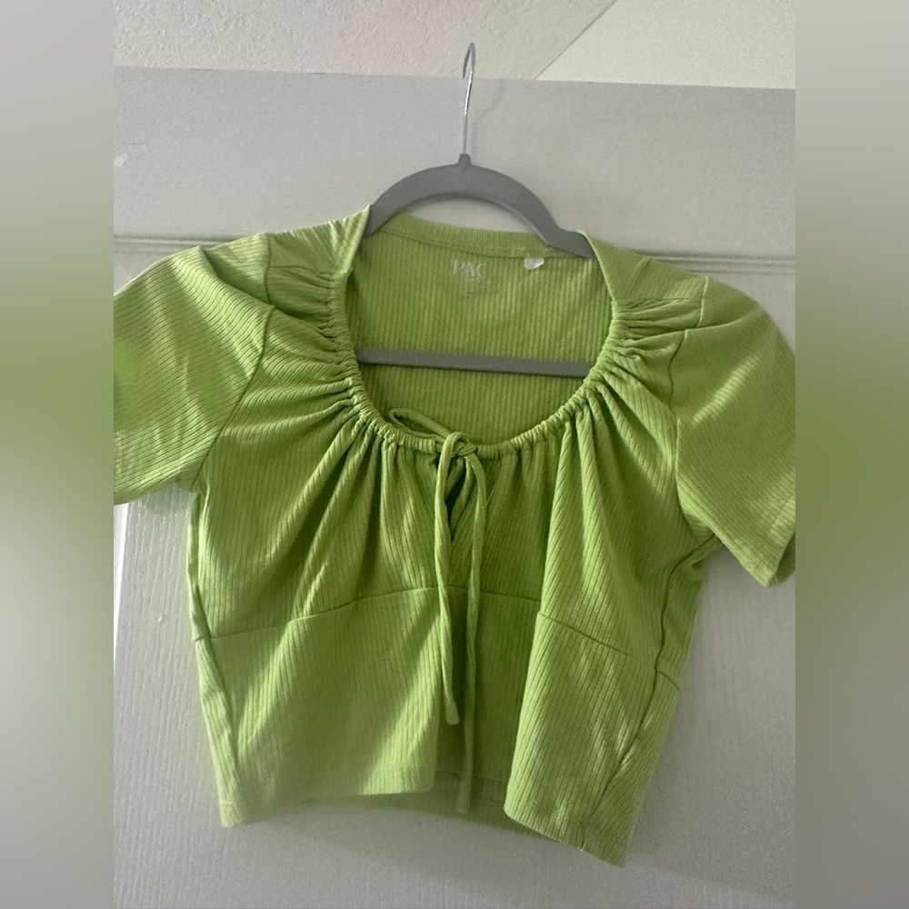 PacSun Vibrant Green Ruched Crop Top